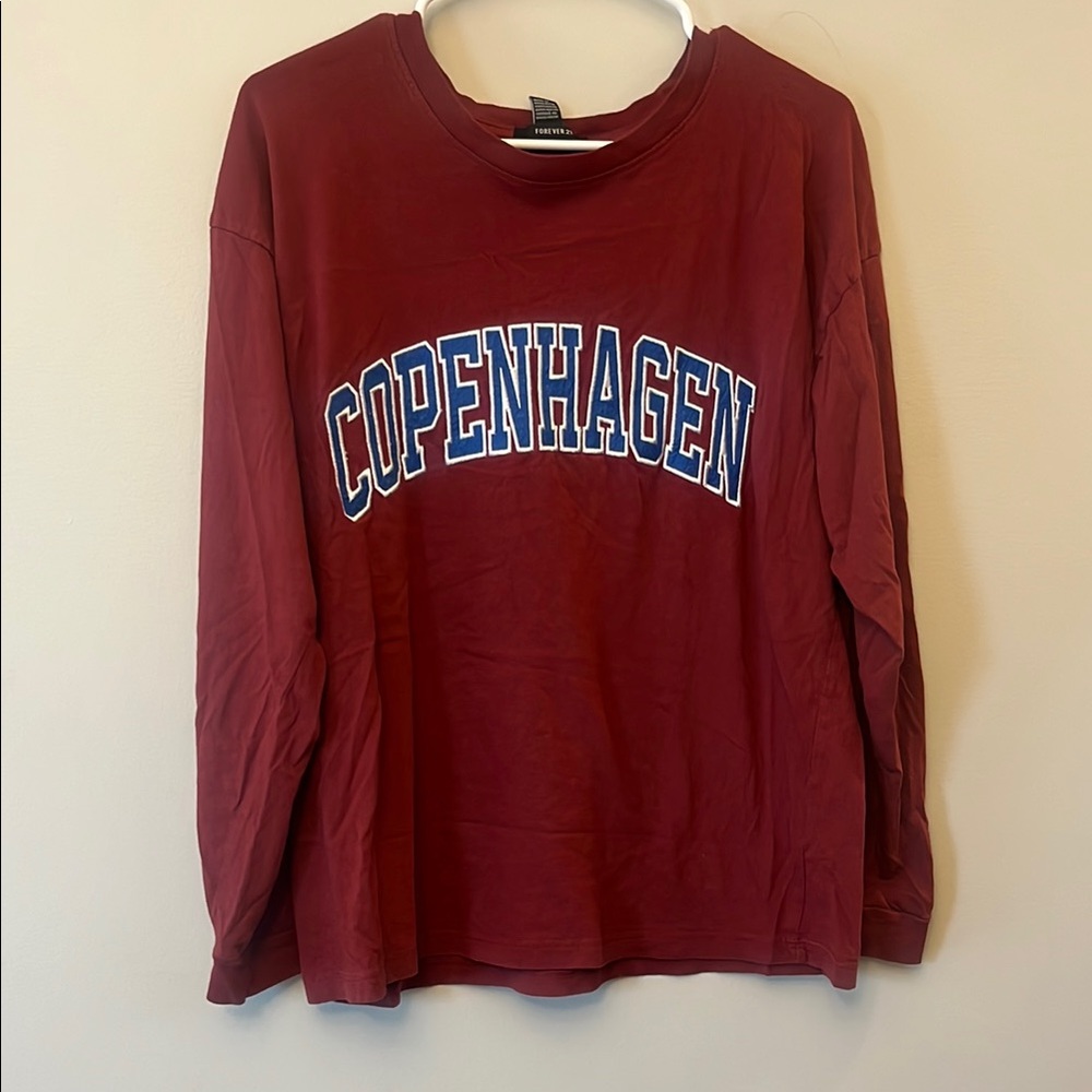 Forever 21 Burgundy Long Sleeve Top